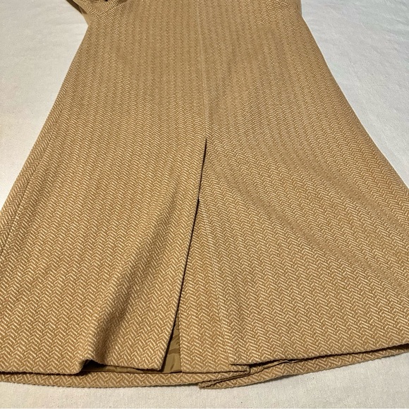 VTG MACKINGTOSH NEW ENGLAND HERRINGBONE WOOL BLEND FULL LENGTH SWING COAT. Sz18W - Picture 8 of 13